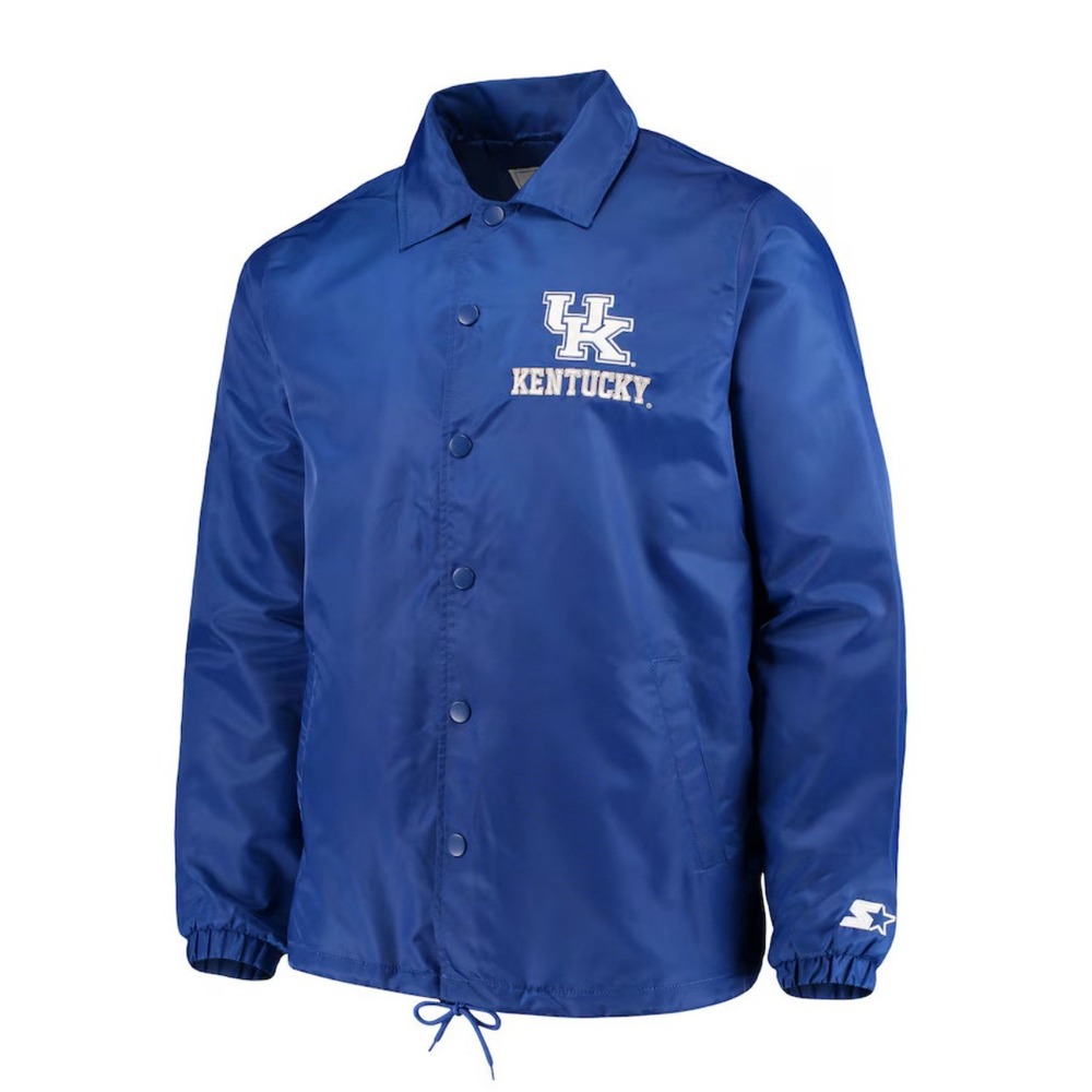 Men's Starter Royal Kentucky Wildcats The General Coach's Full-Snap Jacket (2.Z)